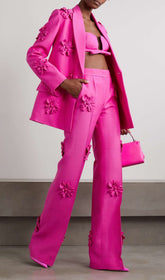 STEREO FLOWER MID-RISE JEANS in Rosa